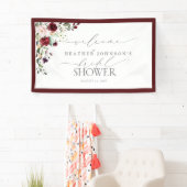 Brautparty Burgundi Aquarell Willkommen Banner (Insitu)