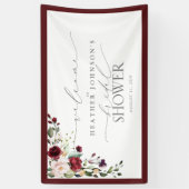 Brautparty Burgundi Aquarell Willkommen Banner (Vertikal)