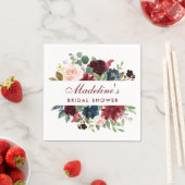 Brautparty Burgundy Blue Floral Serviette (Beispiel)