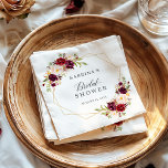 Brautparty Burgundy Blush Floral Gold Geometric Serviette<br><div class="desc">Personalisieren Sie dieses "Watercolor Burgundy Blush Floral Gold Geometric Brautparty Paper Napkin", um eine besondere Touch hinzuzufügen. Dieses hochwertige Design ist einfach zu anpassen, um einzigartig zu sein! (1) Für weitere Anpassungen klicken Sie bitte auf die Schaltfläche "Anpassen" und verwenden Sie unser Designwerkzeug, um diese Vorlage zu ändern. (2) Wenn...</div>