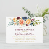 Brautparty Burgundy Einladung (Stehend Vorderseite)