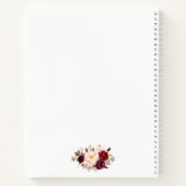 Brautparty Burgundy Floral Gold Geschenkliste Notizblock (Rückseite)