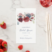 Brautparty Burgundy Rustic Floral Custom Paper Serviette (Beispiel)