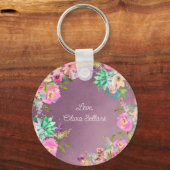 Brautparty "Burnished Lavender English Garden Schlüsselanhänger (Rückseite)