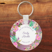 Brautparty "Burnished Lavender English Garden Schlüsselanhänger (Vorderseite)