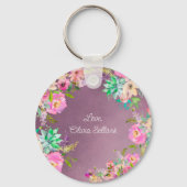 Brautparty "Burnished Lavender English Garden Schlüsselanhänger (Rückseite)