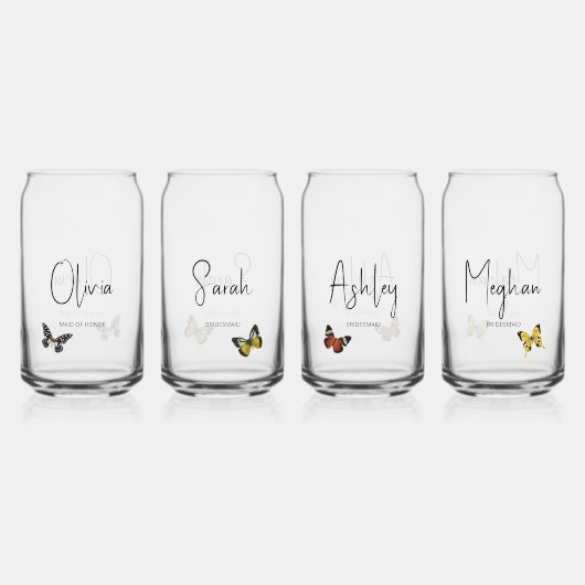 Brautparty Butterfly Bridesmaid Butterfly individu Dosenglas (Hinten)