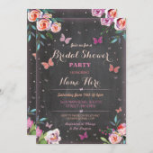 Brautparty Butterfly Chalk Bachelorette Einladung (Vorne/Hinten)