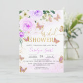 Brautparty Butterfly Einladung (Stehend Vorderseite)