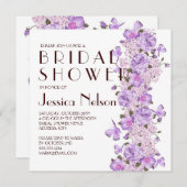 Brautparty Butterfly Lavender Floral Garden Einladung (Vorne/Hinten)