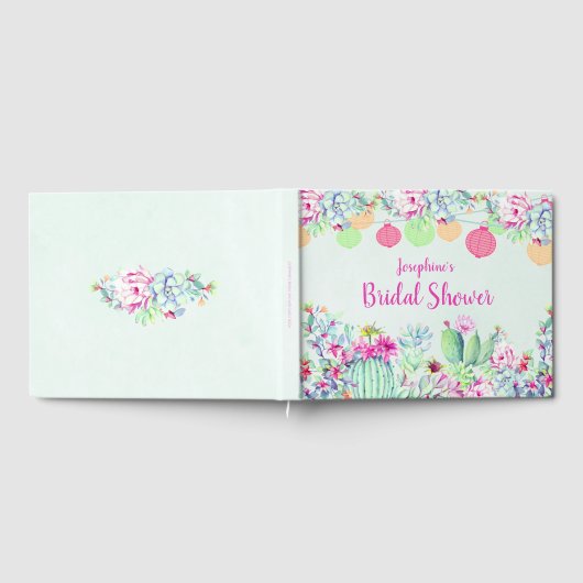 Brautparty Cactus succulents Lanterns Gästebuch (Voll)