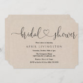 Brautparty Calligrafy Einladung (Vorne/Hinten)