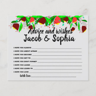 Brautparty Card Ratschläge und Wünsche Flyer