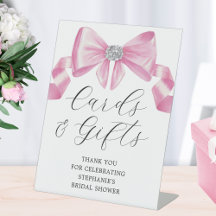 Brautparty Cards Gaben Pink Bow Glam