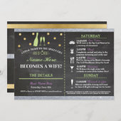 Brautparty Chalk Itinerary Bachelorette Einladung (Vorne/Hinten)