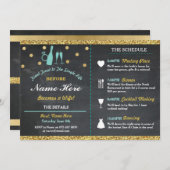 Brautparty Chalk Itinerary Bacheloretto Programm (Vorne/Hinten)