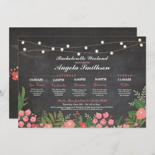 Brautparty Chalk Korallenriff Programm (Vorne/Hinten)