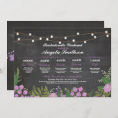 Brautparty Chalk Lila Strecke Bachelorette Programm (Vorne/Hinten)