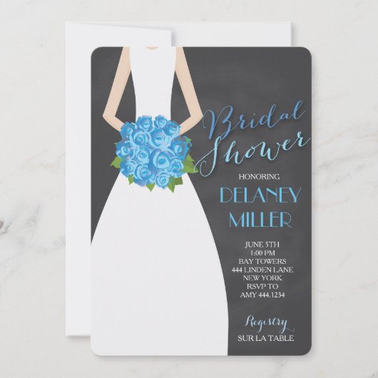 Brautparty Chalkboard Bride Einladungen (Vorderseite)
