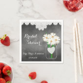 Brautparty Chalkboard Mason Jar - White Daisies Serviette (Beispiel)