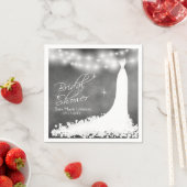 Brautparty Chalkboard mit String Lights & Gown Serviette (Beispiel)