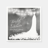 Brautparty Chalkboard mit String Lights & Gown Serviette (Vorderseite)