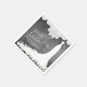 Brautparty Chalkboard mit weißer Spitze & gegossen Serviette (Ecke)