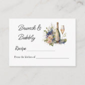 Brautparty Champagner mit Blumenmotiv Begleitkarte (Vorderseite)