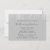 Brautparty Champaigne Glasbläschen Grau Pink Einladung (Rückseite)