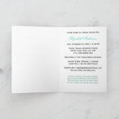 Brautparty Chic Aqua Damask Girly White Bow Einladung (Innenseite)