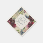 Brautparty Chic Marsala Floral Serviette (Ecke)