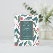 Brautparty | Christmas Holiday Floral Postkarte (Stehend Vorderseite)