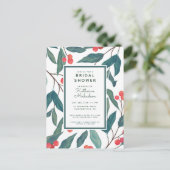 Brautparty | Christmas Holiday Floral Postkarte (Stehend Vorderseite)