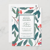 Brautparty | Christmas Holiday Floral Postkarte (Vorne/Hinten)