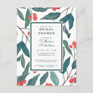 Brautparty   Christmas Holiday Floral Postkarte