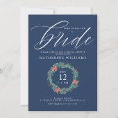 Brautparty | Christmas Holiday Gingham Wreath Einladung (Vorderseite)