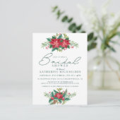 Brautparty | Christmas Pastor Poinsettia Floral Postkarte (Stehend Vorderseite)