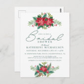 Brautparty | Christmas Pastor Poinsettia Floral Postkarte (Vorne/Hinten)