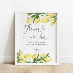Brautparty Citrus Lemon Blume Bar signieren Poster