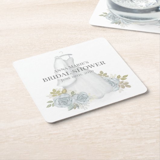 Brautparty Classic Elegante Hochzeit mit Blumen Rechteckiger Pappuntersetzer (angewinkelt)