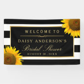 Brautparty Classy Sonnenblume Schwarz-weiße Streif Banner (Horizontal)