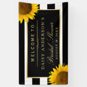 Brautparty Classy Sonnenblume Schwarz-weiße Streif Banner (Vertikal)