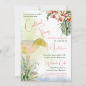 Brautparty Cocktail Tropische Blume Einladung (Vorderseite)