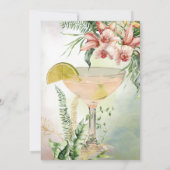Brautparty Cocktail Tropische Blume Einladung (Rückseite)