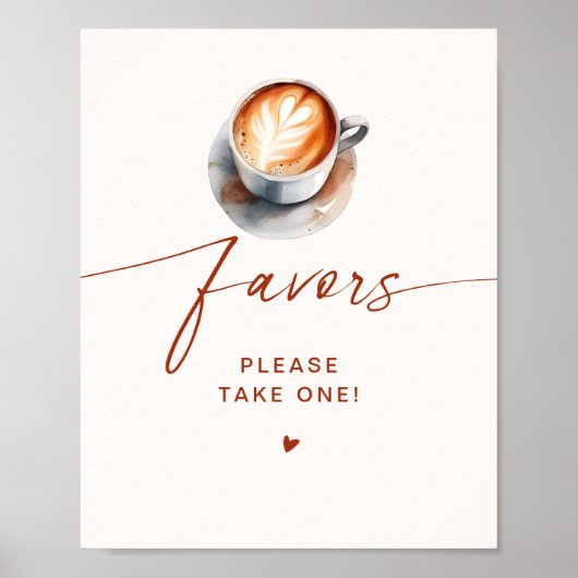 Brautparty Coffee Favors Pedestal Poster (Vorne)