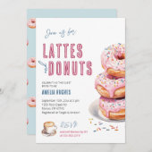 Brautparty Coffee Lattes Donuts Bride Brunch Einladung (Vorne/Hinten)