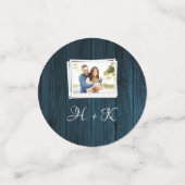 Brautparty Confetti aus blauem Foto Konfetti (Klein Vorderseite)