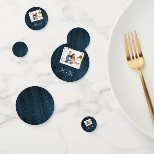 Brautparty Confetti aus blauem Foto Konfetti (Gruppe)