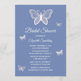 Brautparty Cornflower Blue & White Butterfliegen Einladung