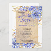 Brautparty - Cornflower Blue Wildblumen Blumenstra Einladung (Vorne/Hinten)